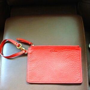 Cole Haan Vibrant Red Leather Wristlet